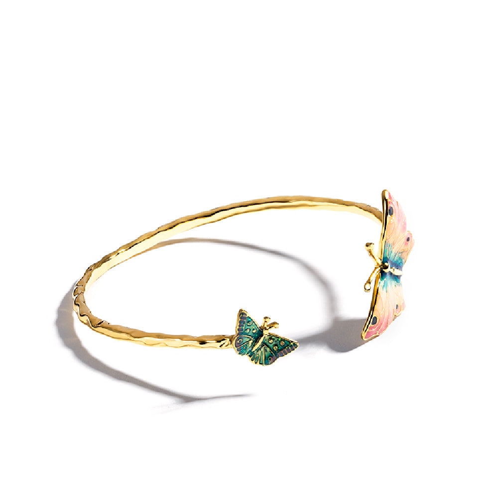 Drop Aceil Color Enamelo Diseño de interés especial Fashion Butfly Bracelet