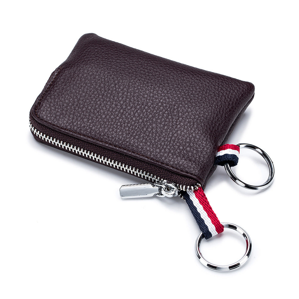 Men de monnaie pour hommes Purse européen et en cuir américain Mini portefeuille en cuir souple Zip Coin de conduite Licence de clés Carte de carte de carte de clés