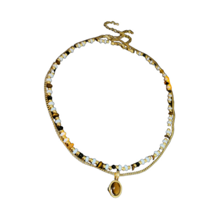 Fashion Maillard Tigereye Beaded Necklace
