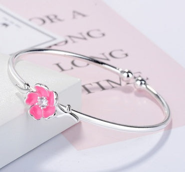 Bracelet de manche à feuilles de fleurs en cristal