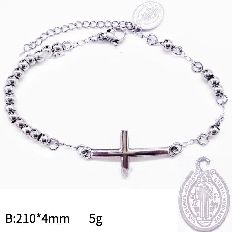 Pulseira de contas de aço inoxidável de 4 mm masculina