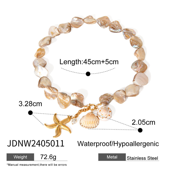 Pulsera de concha de estrella estrella de acero inoxidable para mujeres pulseras de la playa de la moda regalos de joyería de cumpleaños