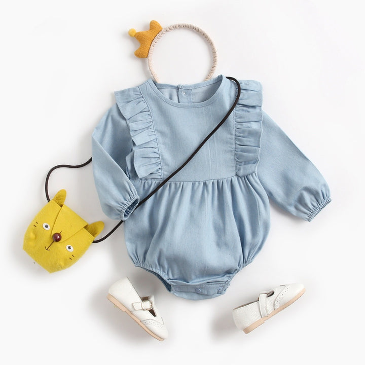 Baby denim kleding bodysuit wrap scheet romper