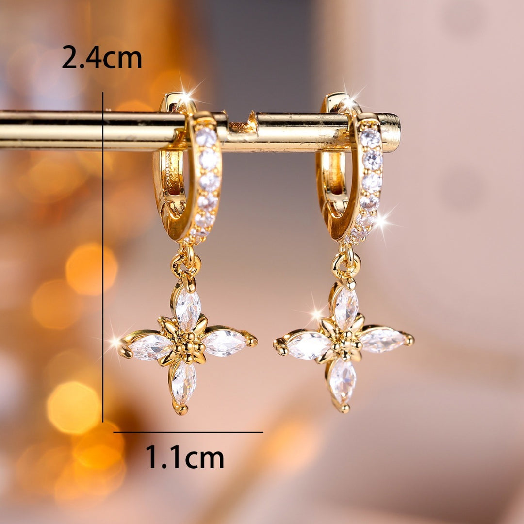 Moda Gold Gold White Diamond Horse Eye Xingx Ear clip de diamante Luxury