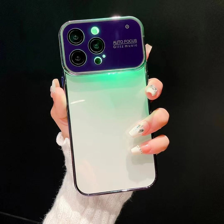 Étui de téléphone coloré lumineux élevé transparent transparent
