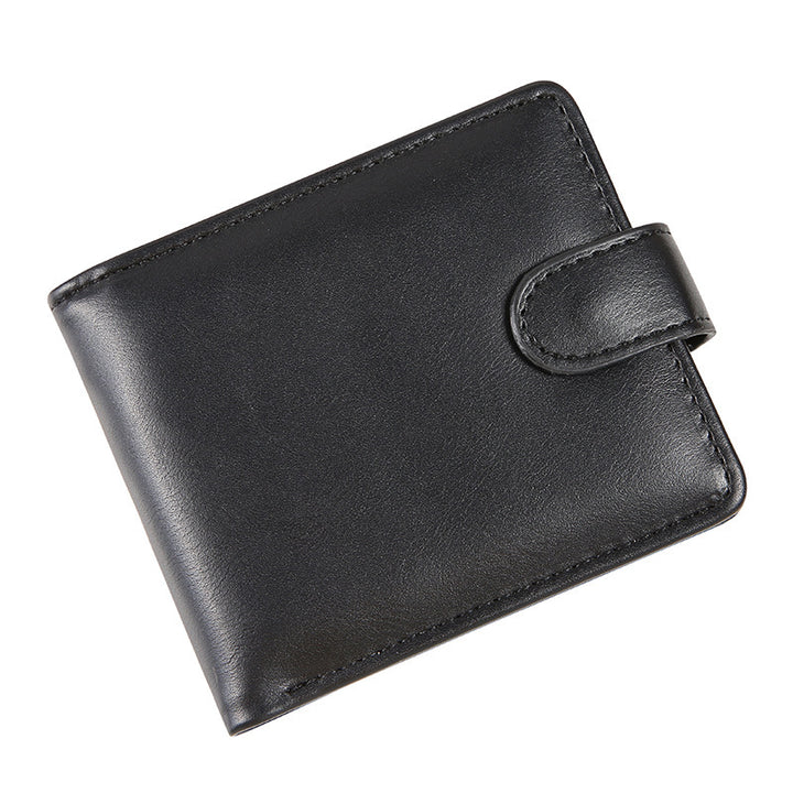 Billetera horizontal de cuero PU para hombres ranuras de tarjetas múltiples con bolsillo de monedas con cremallera