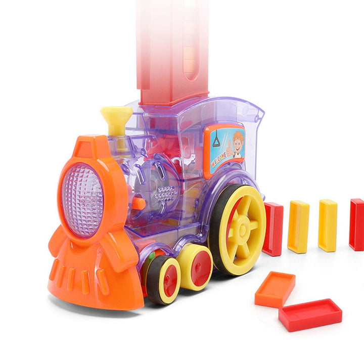 Domino Zug Toys Baby Toys Auto Puzzle Automatische Veröffentlichung Lizenzierung Elektrische Bausteine ​​Zugspielzeug Spielzeug
