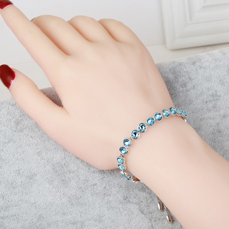 Temperament Austrian Crystal Adjustable Bracelet Hand Ornaments For Girlfriends' Birthday Gifts
