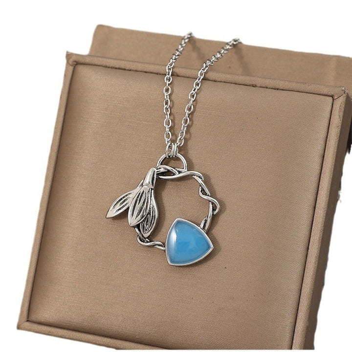 Mode simple orchidée tressée Blue Epoxy Collier pour femmes