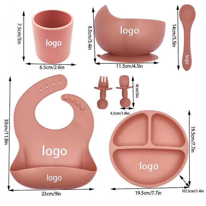 Sceanra leanbh leagtha spúnóg cupán silicone silicone bib silicone