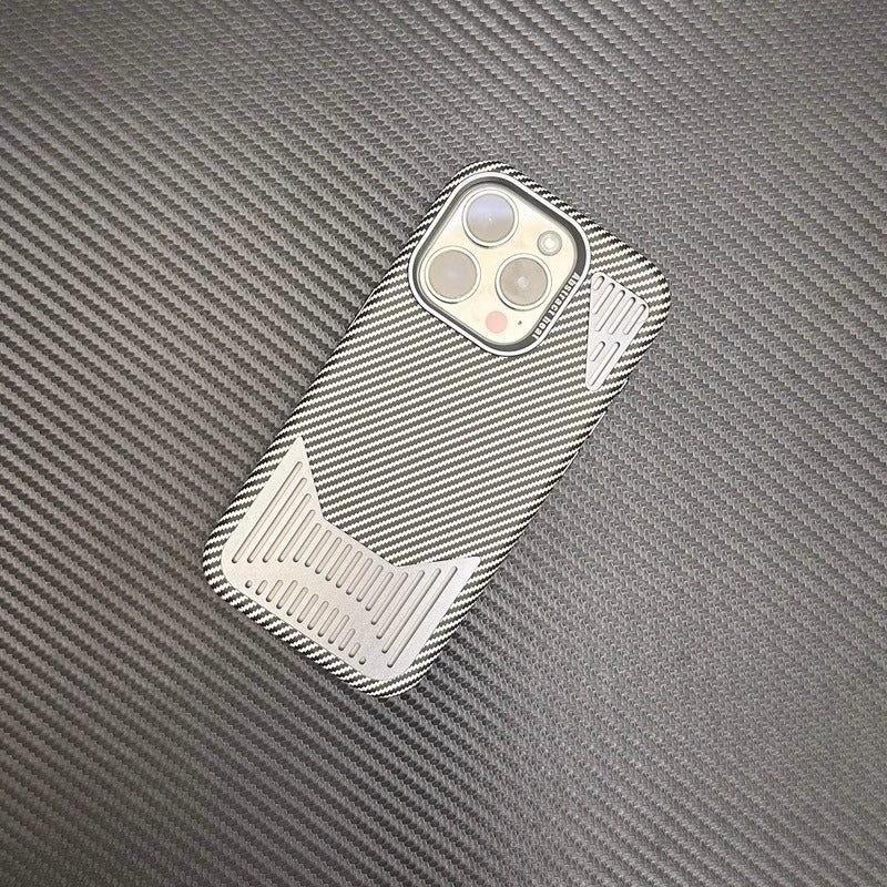 Carbon Fiber Pattern Phone Case Magnetic Drop-resistant Protective Cover