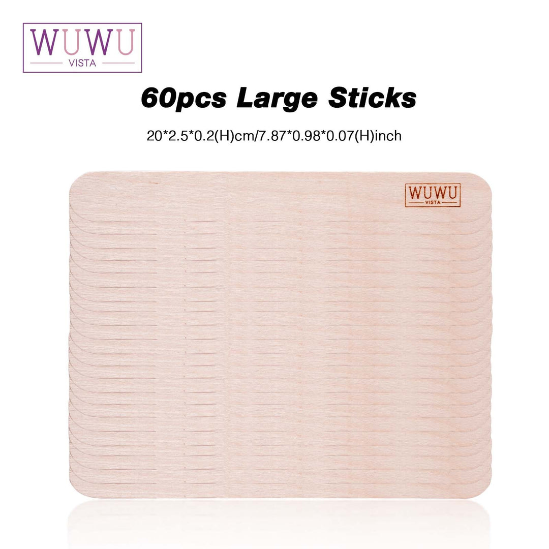 WUWUVISTA 60Pcs Disposable Wooden Hair Removal Stick Wooden Tongue Depressors Tattoo Waxing Spatula Stick For Beauty Tools