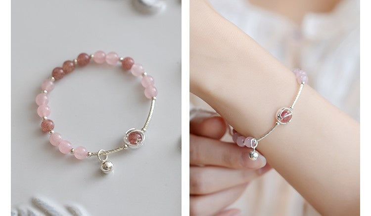 S925 Silver Handmade Xingx Bell Bracelet Girl Heart