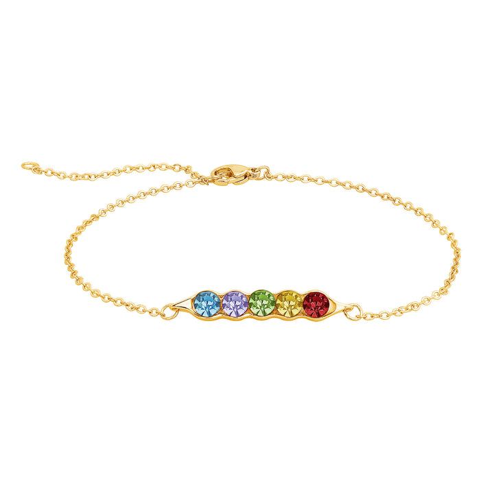 Fashion Pea Pod Female Diamond-encrusted 12-color Birthstone Bracelet