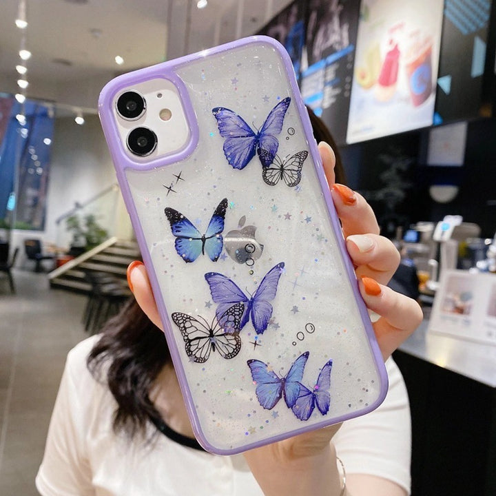 Epoxy Glitter Butterfly Skin-friendly Phone Case