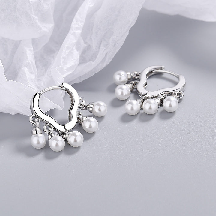 Simple Elegant Cloud Pearl Tassel Earrings