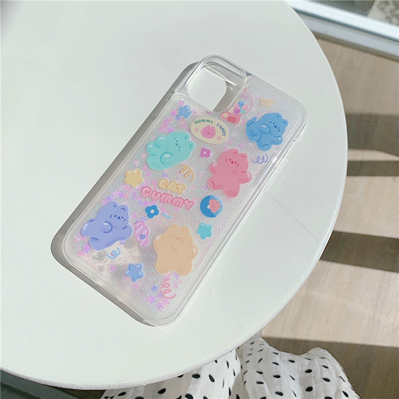 Cute Candy Cat Quicksand Phone Case