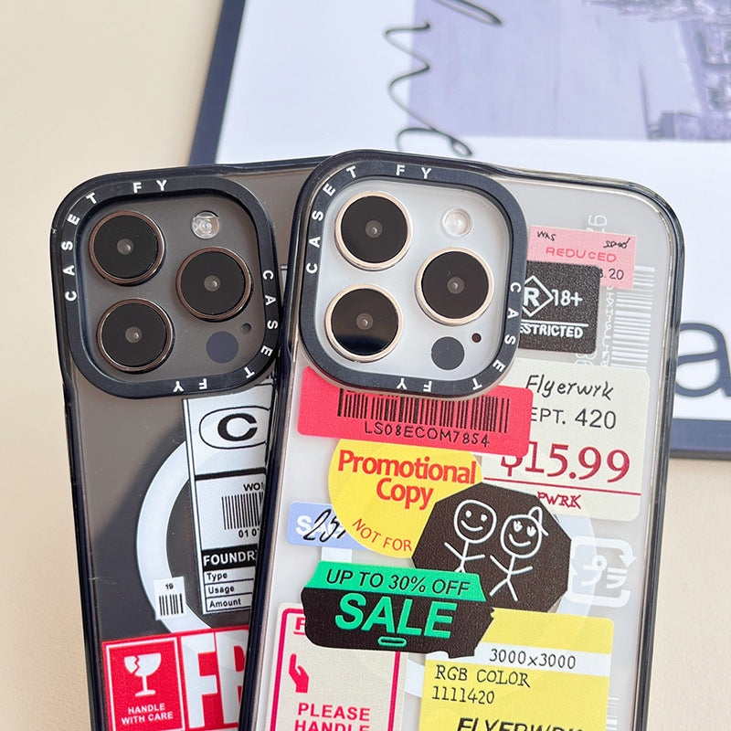 Fragile Label Drop-resistant Magnetic Phone Case