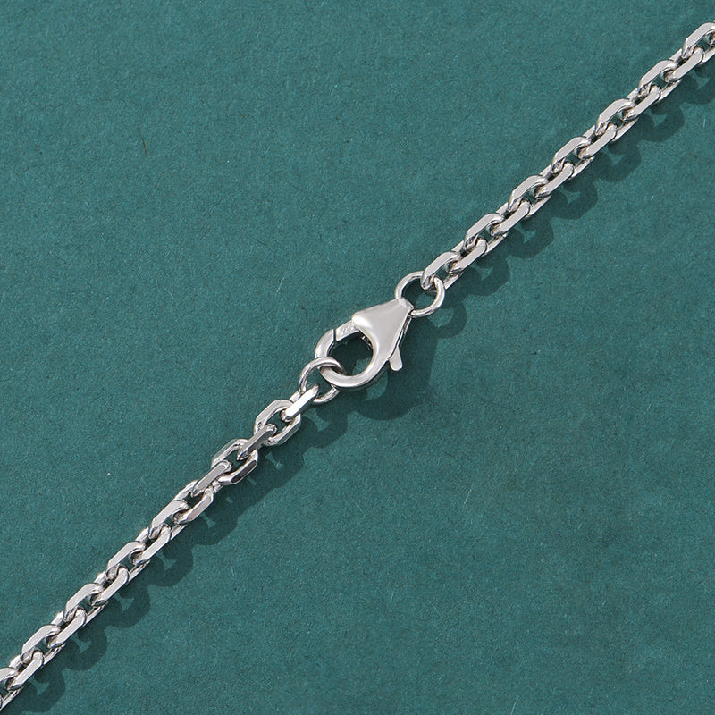 925 Collier de clavicule à chaîne transversale pour hommes en argent sterling pour hommes