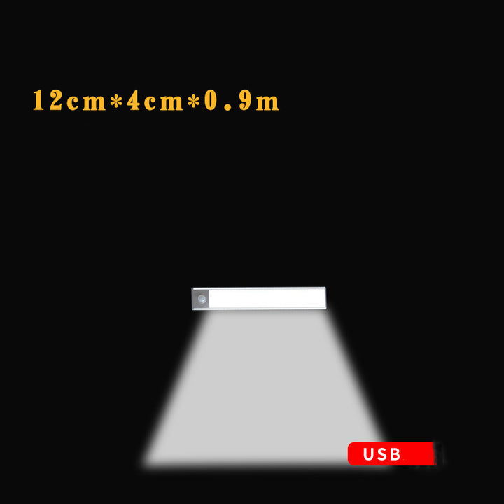 Sensor de movimento Liderado sob o gabinete Luz de luz USB recarregável Armário Night Light para lâmpadas de parede internas da cozinha