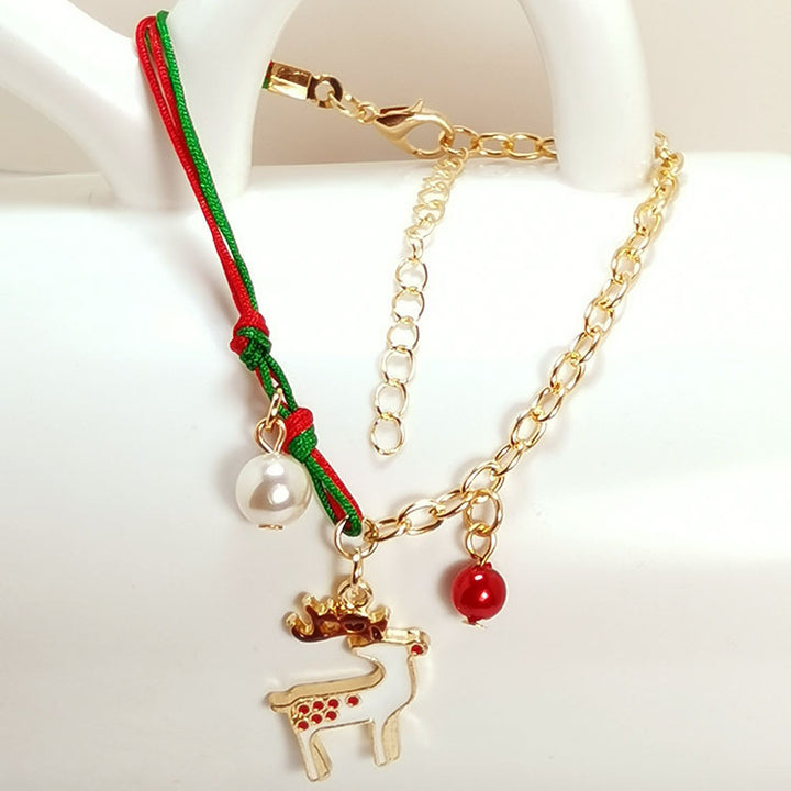 Nuevo muñeco de nieve de Navidad Santa Claus Flake Snowflake Pulsera de alce Regalo de Navidad Pulsero de la cadena de la cadena de la cadena para mujeres Regalo de moda de Año Nuevo