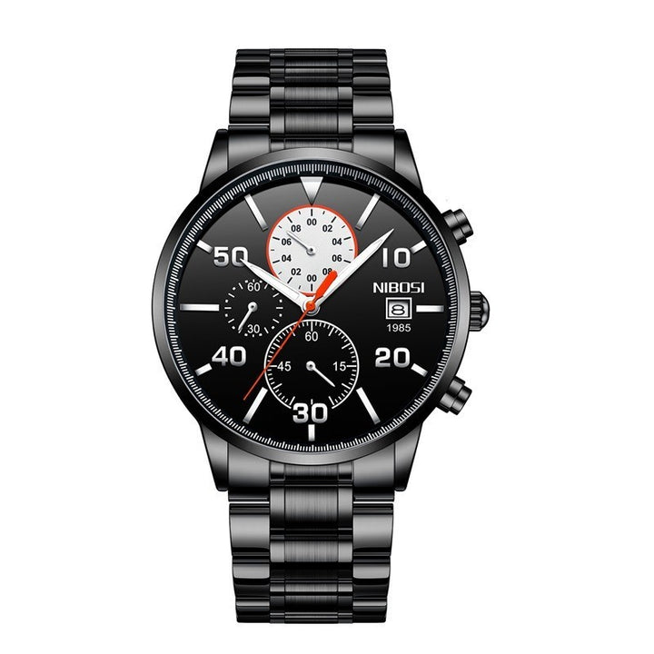 Montre en acier du calendrier imperméable en quartz pour hommes