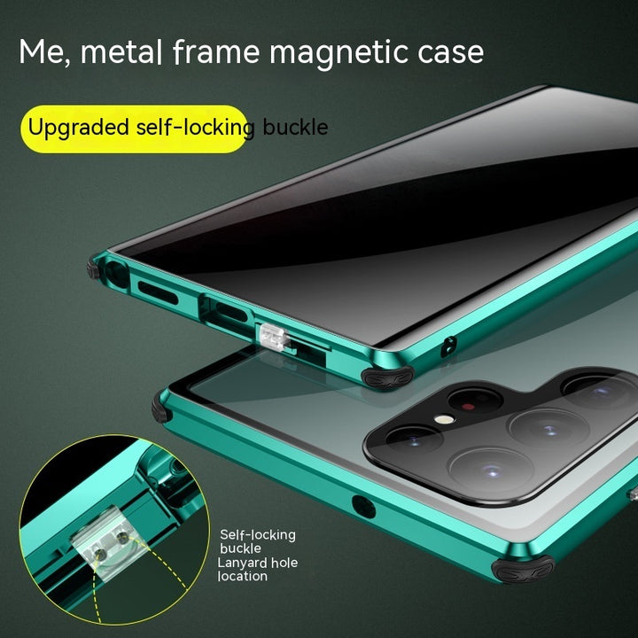 Oglindă peep-rezistentă la oglindă magnetică carcasă de telefon blocare de aspirație magnetică coajă de sticlă