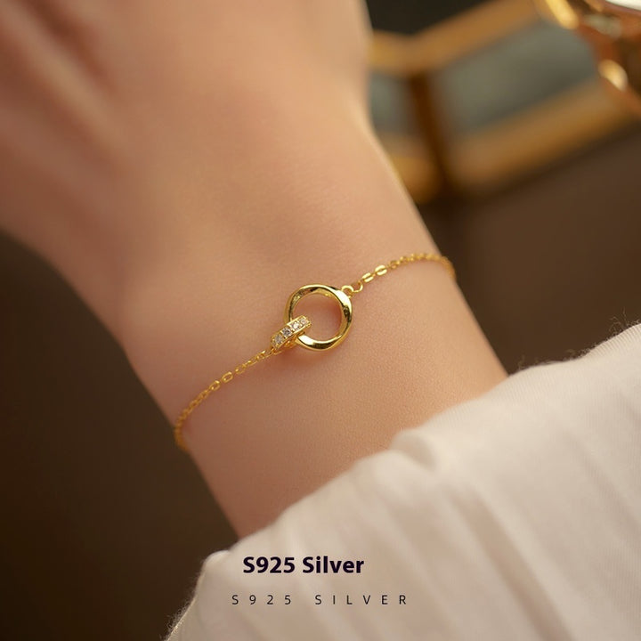 S925 Silver Mobius Double Ring Bracelet