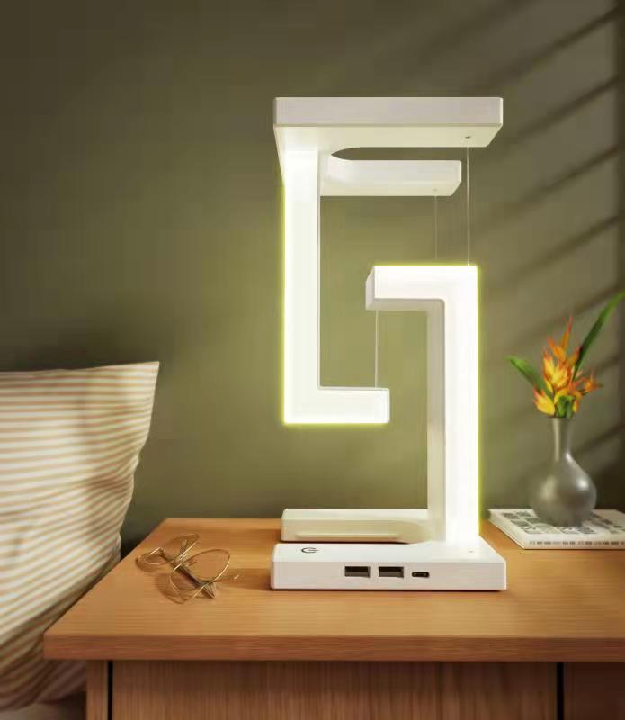 Kreatywny smartfon bezprzewodowy ładowanie Lampa stołowa Równowaga Lampa Pływająca do sypialni domowej