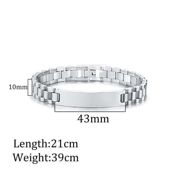 Stylish Stainless Steel Laser Engraving Bracelet