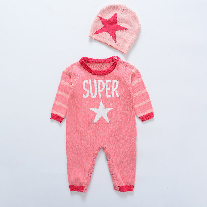 Herbst- und Winterbaby Strickpullover -Jumpsuit