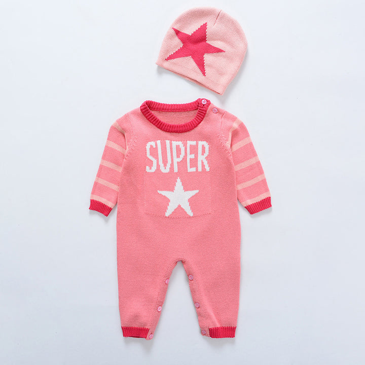 Autumn and winter baby knitted sweater jumpsuit