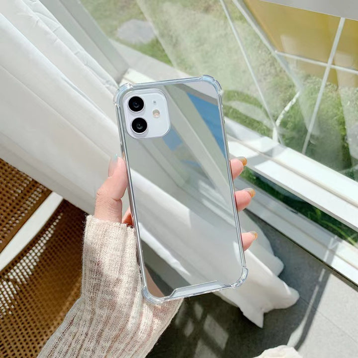 New Mirror Phone Case Drop-resistant Mirror Full Cover Transparent Painted Protective Cover