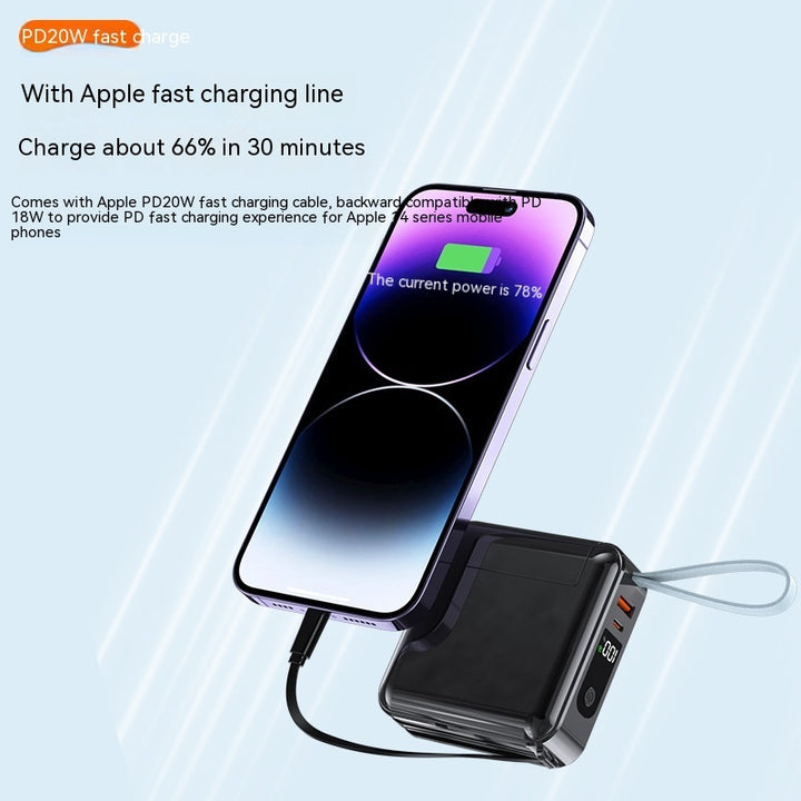 Super Fast Charge With Cable AC Plug 20000 MA Large Capacity Power Bank Wholesale Customization