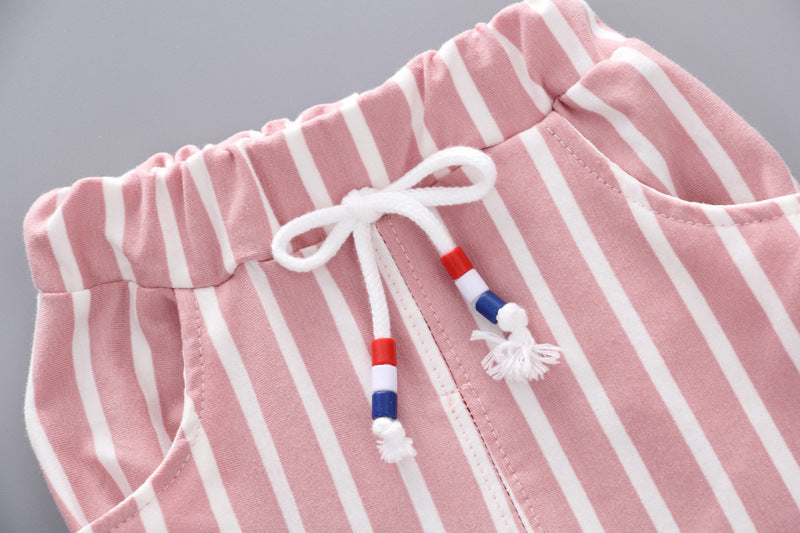 子供の赤ちゃんの子供の夏の短袖の屋外服2ピースセット