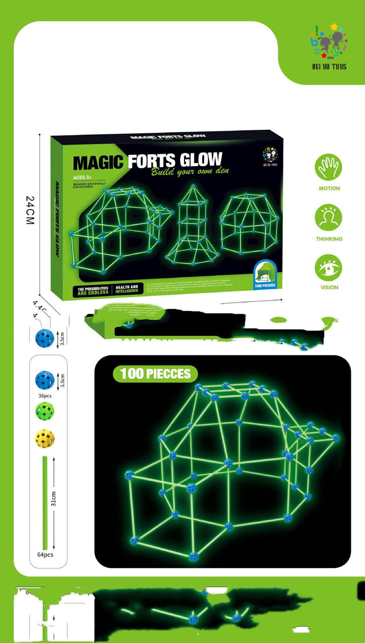 Fort Building Kit Construction Blocs Set Kids Tyt Tents Fortress Builder Castles Tunnels Diy 3D Play House for Children Gift