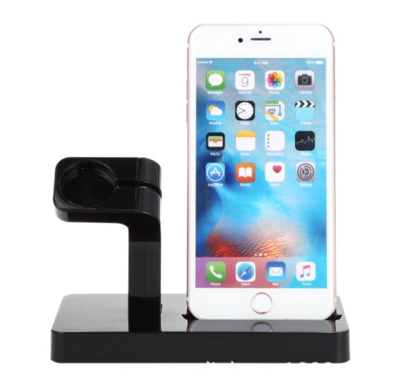 Compatible with Apple, Compatible with Apple , 2 In 1 Charging Dock Station Desktop Cradle Phone Stand for iPhone X 8 7 Plus 6S 5 5S SE for Iphone Watch I II III Charger Holder