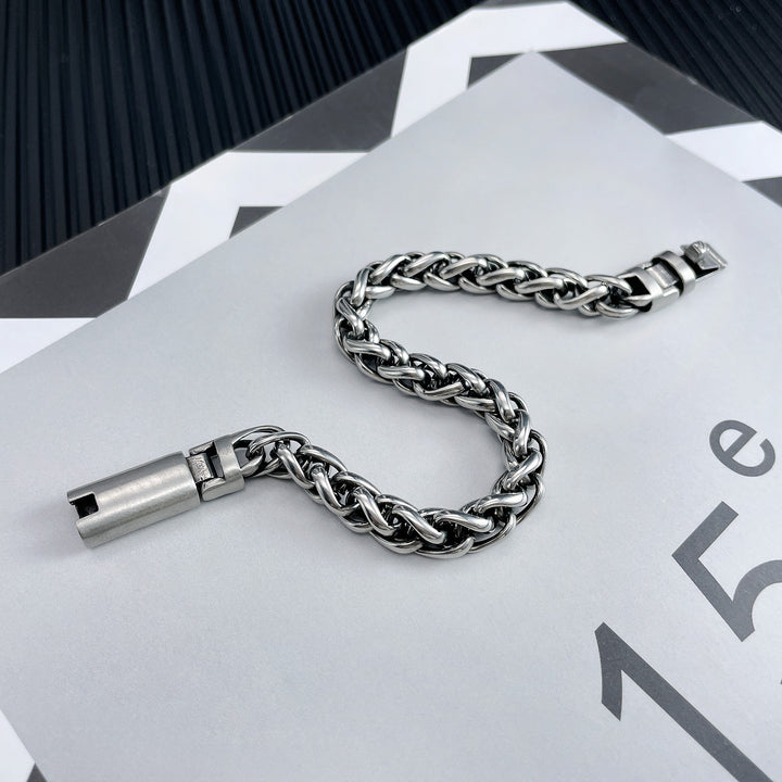Moda Hip Hop Trendy Keel Chain Jewelry Bracelet de aço de titânio