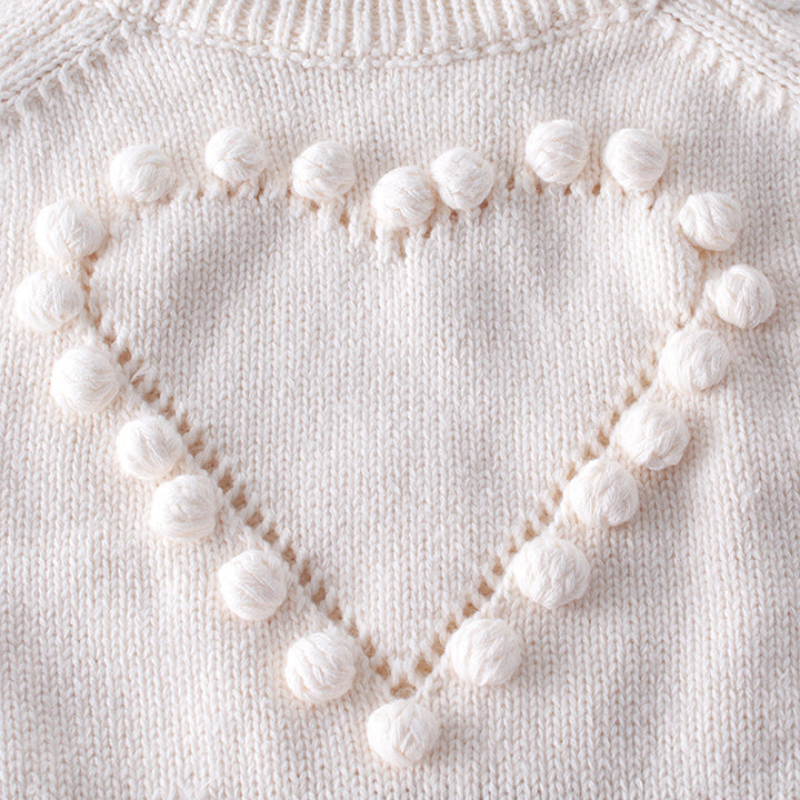 Baby spedbarn håndlaget kjærlighetsgenser strikket ull langermet bodysuit