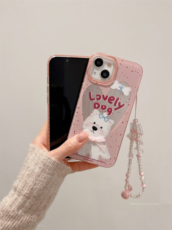 Polka Dot Chain Chlorophytum Girl Heart Cute Cartoon Phone Case