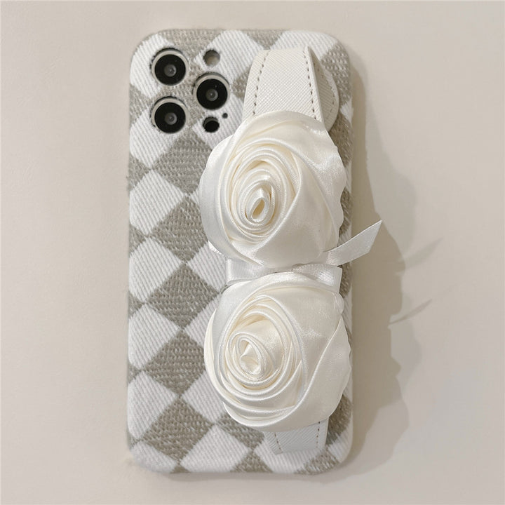 Diamond White Rose Wristband Phone Case