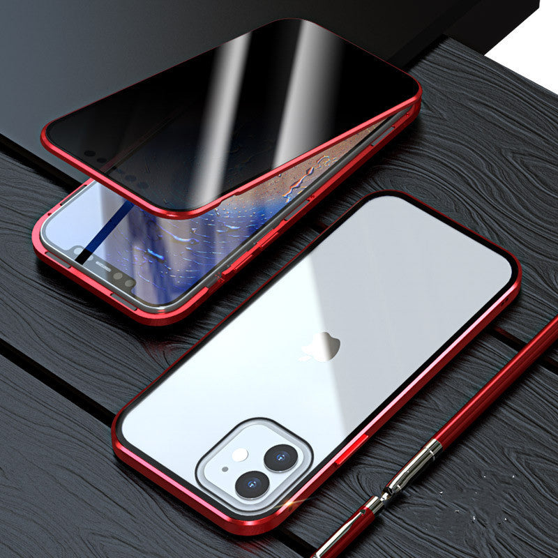 Magnetic Privacy Glass Case For X XS XR Anti-Spy 360 Protective