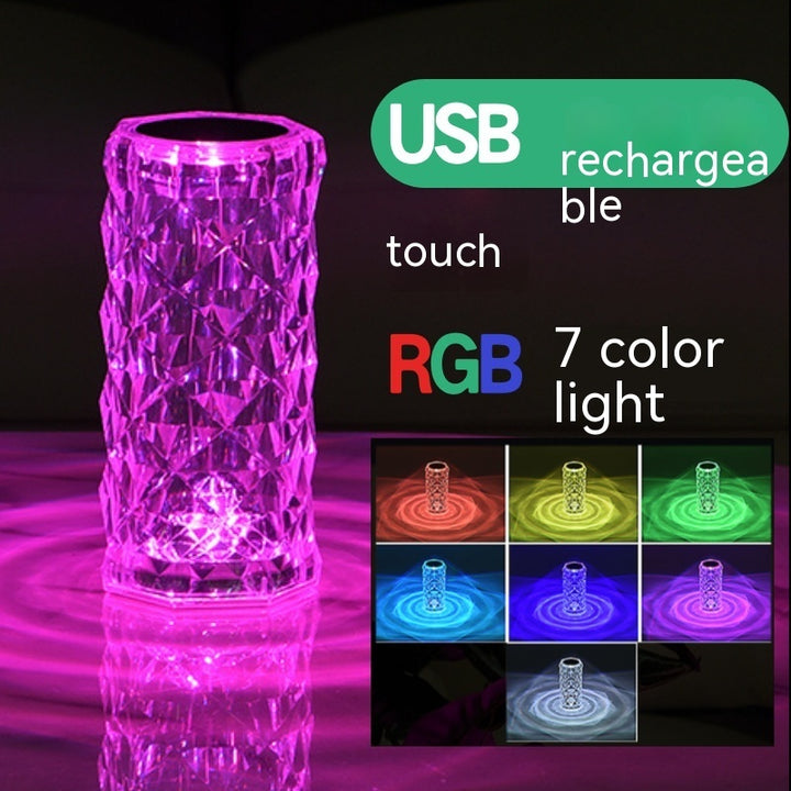 Lampa de trandafir de cristal atmosferă lampa creativă de masă cu LED