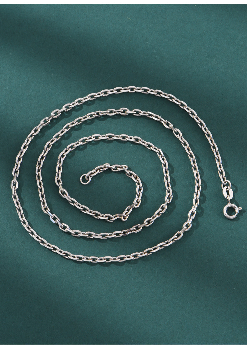 925 Collier de clavicule à chaîne transversale pour hommes en argent sterling pour hommes