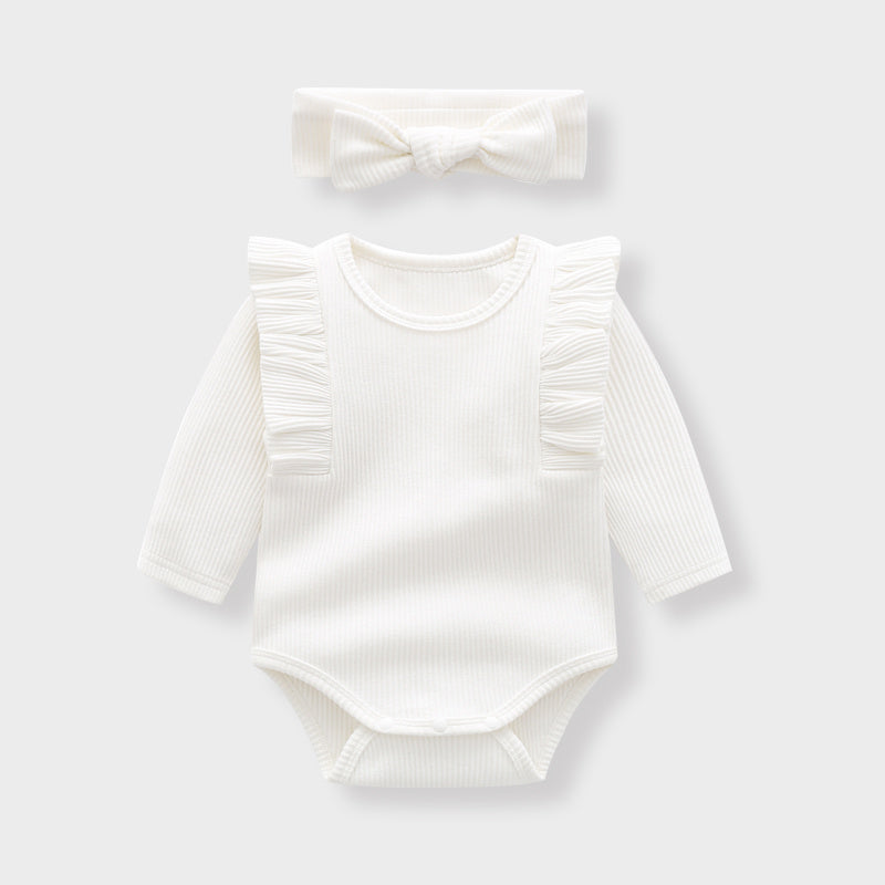 Rüschenhülsenbaby Langarmdreieck Bodysuit