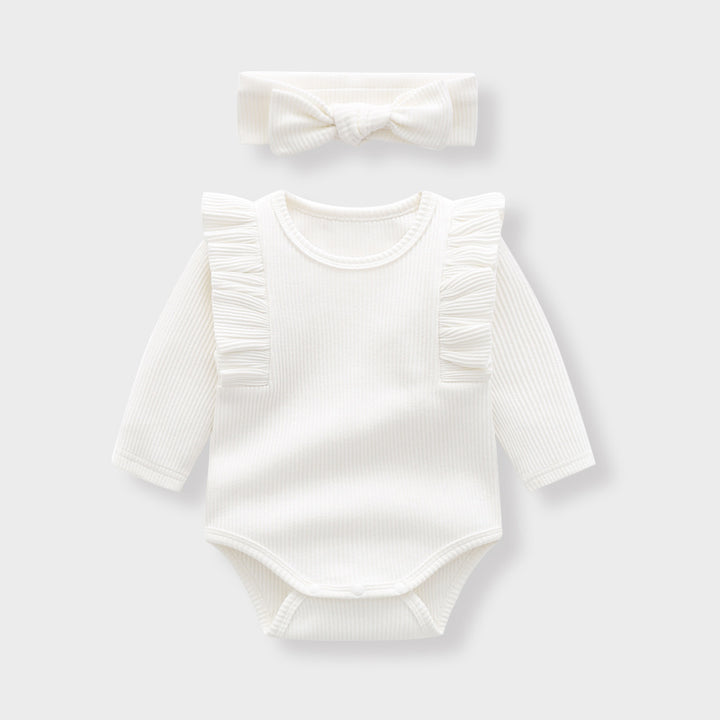 Ruffle Sleeve Baby Long Sleeve Triangle Bodysuit