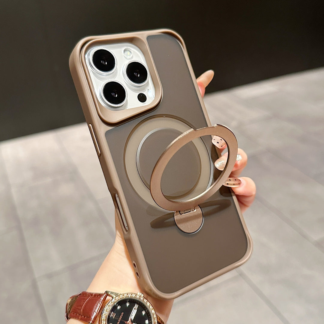 Suitable For IPhone16Pro Skin Feeling 360 Degrees Rotating Bracket Magnetic Suction Phone Case