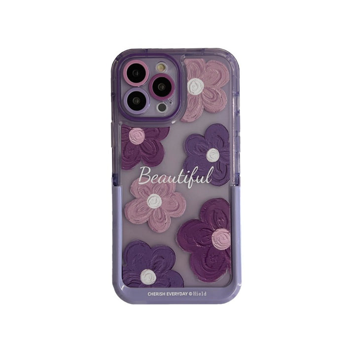 Cute Oil Painting Flower Invisible Bracket Phone Case