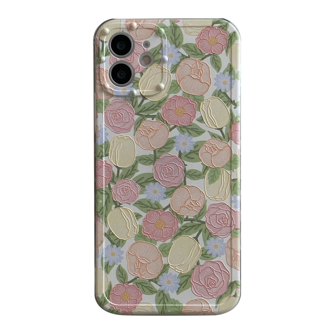 Side New Flower Silicone Phone Case