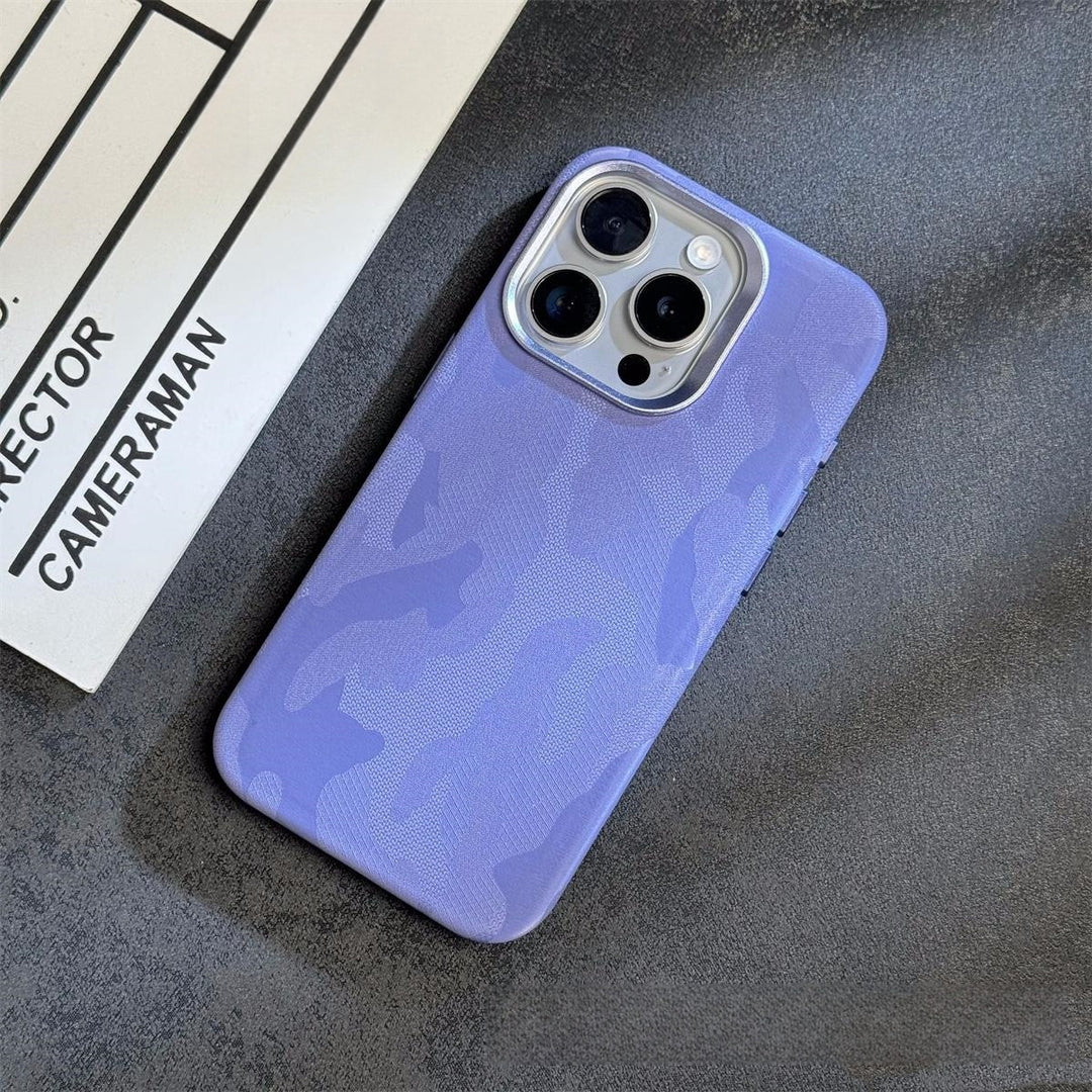 Étui de téléphone Advanced Simple Camouflage en cuir de camouflage Cadre de protection magnétique résistante à Drop